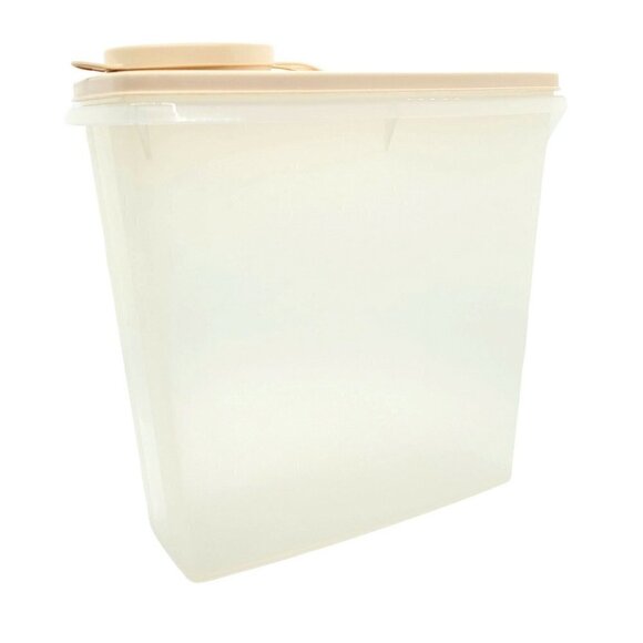 Vintage Tupperware Cereal Keeper 13 Cup w/Flip-Top Sheer Peach Top #469 & 471-12 - Picture 1 of 7